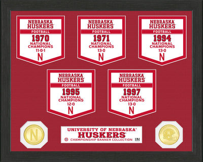 Highland Mint University of Nebraska National Champions Banner Collection Photo Mint - 12x15 Frame