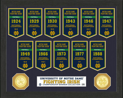 Highland Mint Notre Dame National Champions Banner Collection Photo Mint