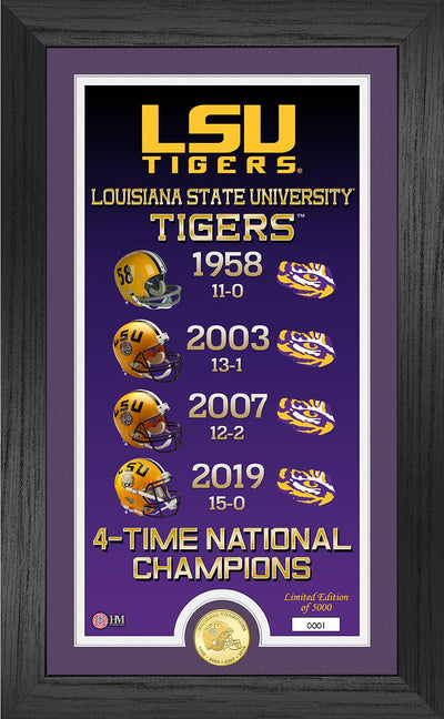 Highland Mint LSU Tigers 4-Time National Champions Bronze Coin Photo Mint - Limited Edition /5,000