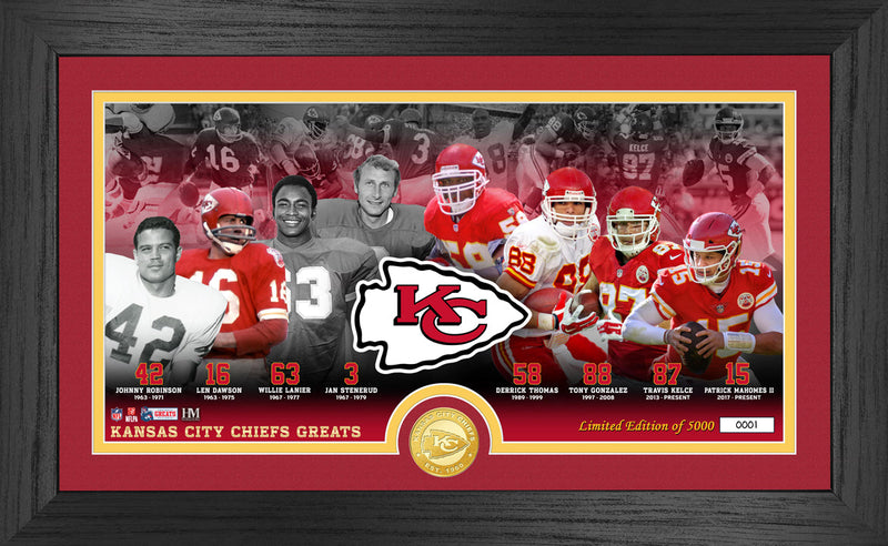 Highland Mint Kansas City Chiefs Franchise Greats Panoramic Bronze Coin Photo Mint - Limited Edition /5,000