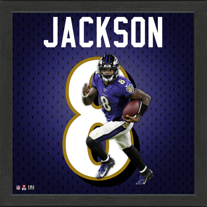 Highland Mint Lamar Jackson Jersey Number Frame - Baltimore Ravens