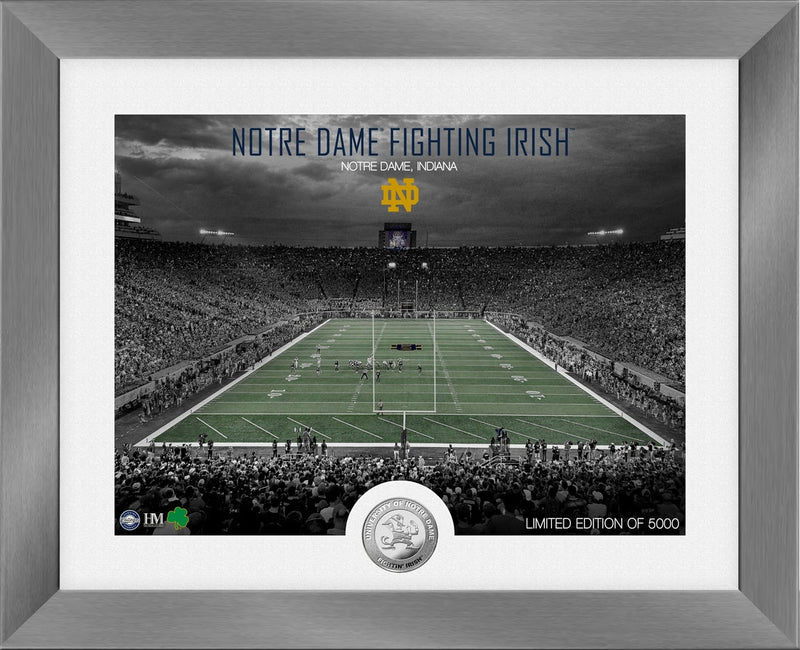 Highland Mint Notre Dame Fighting Irish Art Deco Stadium Silver Coin Photo Mint - Limited Edition /5000