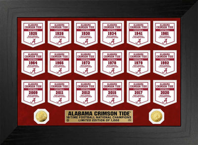 Highland Mint Alabama Crimson Tide CFP National Championship Gold Coin Deluxe Banner Collection - Limited Edition /1000