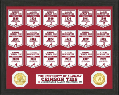Highland Mint Alabama Crimson Tide CFP National Championship Bronze Coin Banner Collection