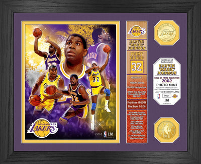 Highland Mint Magic Johnson Hall of Fame Banner Bronze Coin Photo Mint - Limited Edition /2002