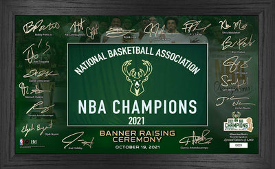 Highland Mint Milwaukee Bucks 2021 Banner Raising Signature Framed Photo - Limited Edition /5000