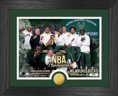 Highland Mint Milwaukee Bucks 2021 Banner Raising Ceremony Bronze Coin Photo Mint - Limited Edition /5000