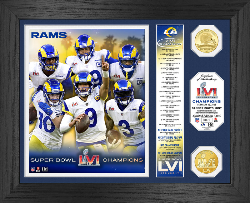 Highland Mint Los Angeles Rams Super Bowl LVI Champions Banner Bronze Coin Photo Mint - Limited Edition /5000