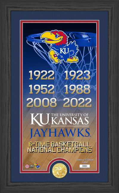 Highland Mint Kansas Jayhawks 6-Time NCAA Champions Bronze Coin Photo Mint - Limited Edition /5000