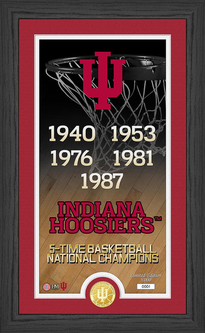 Highland Mint Indiana Hoosiers 5 Time Basketball National Champions Bronze Coin Photo Mint - Limited Edition /5,000