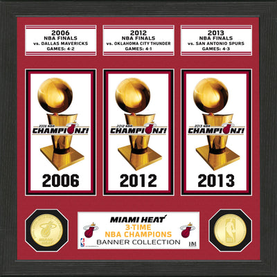 Highland Mint Miami Heat Champions Banner Bronze Coin Photo Mint