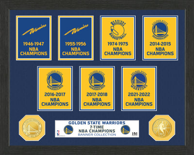 Highland Mint Golden State Warriors 7 Time Champions Banner Collection Photo Mint