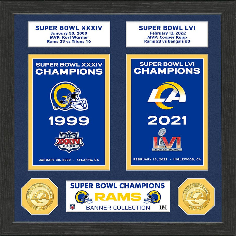 Highland Mint Los Angeles Rams Super Bowl Banner Collection Bronze Coin Photo Mint