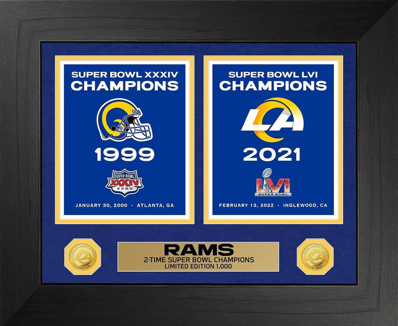 Highland Mint Los Angeles Rams Super Bowl Deluxe Banner Collection Gold Coin Photo Mint