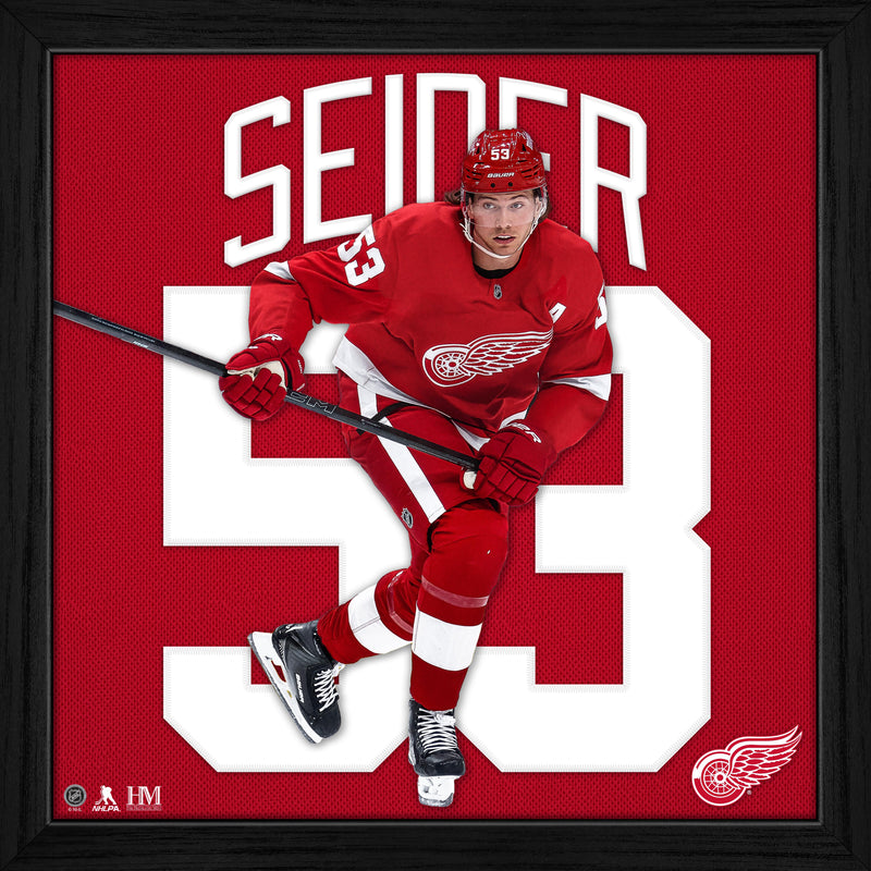 Highland Mint Moritz Seider Detroit Red Wings IMPACT Jersey Frame