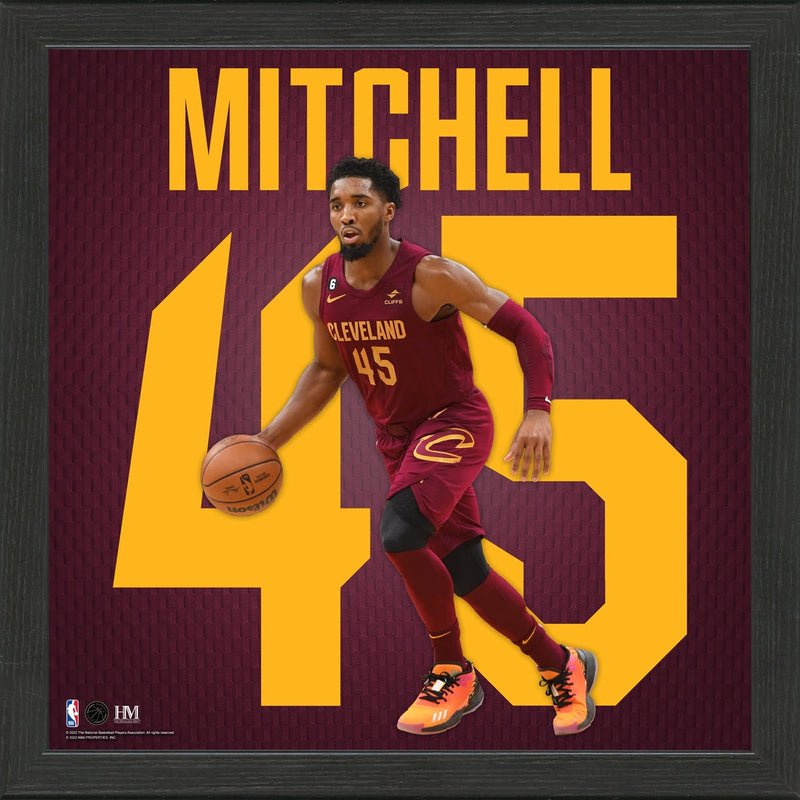 Highland Mint Donovan Mitchell Cleveland Cavaliers Impact Jersey Frame