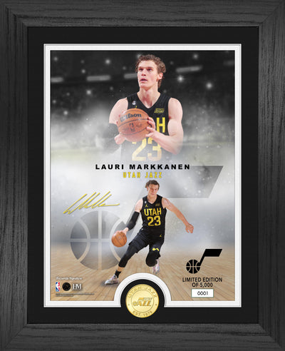 Highland Mint Lauri Markkanen Utah Jazz Legends Bronze Coin Photo Mint - Limited Edition /5,000