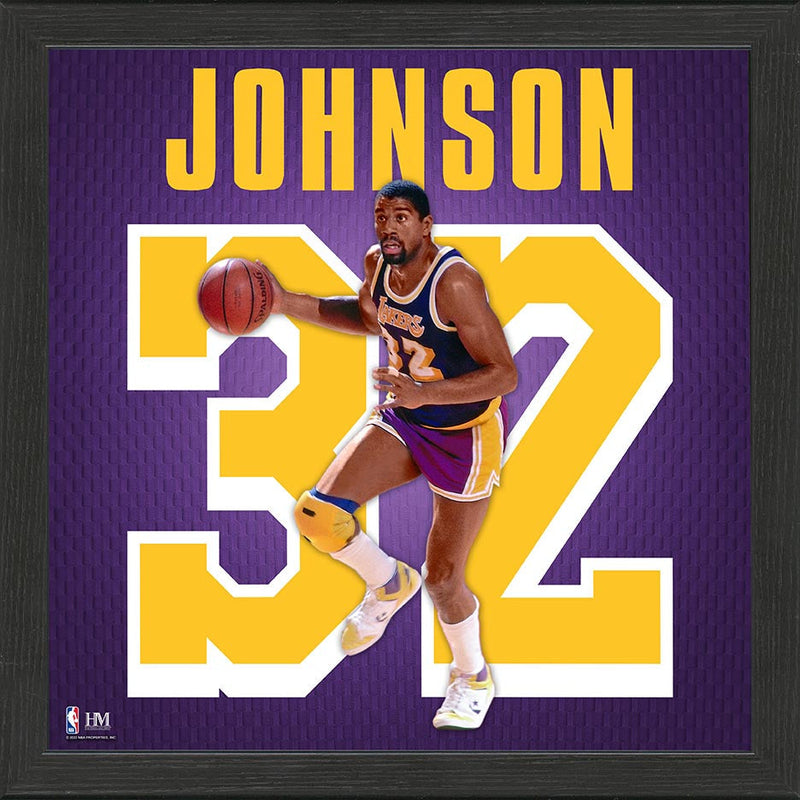 Highland Mint Magic Johnson Los Angeles Lakers IMPACT Jersey Frame