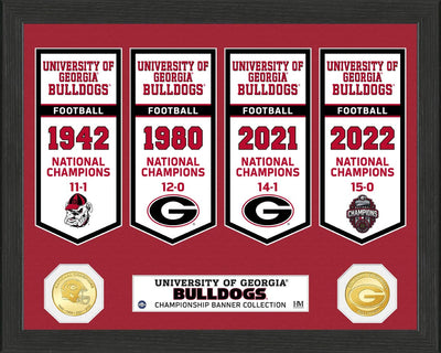 Highland Mint Georgia Bulldogs Football National Champions Banner Collection Photo Mint - Limited Edition