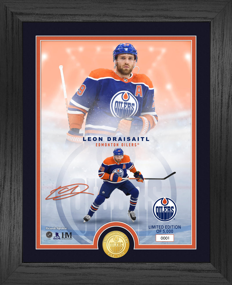 Highland Mint Edmonton Oilers Leon Draisaitl Legends Bronze Coin Photo Mint - Limited Edition /5,000