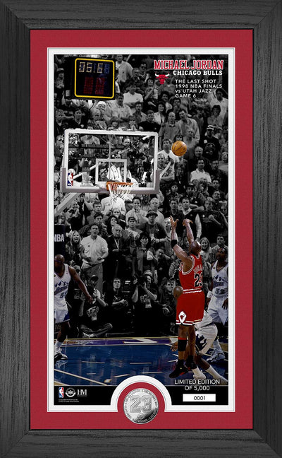 Highland Mint Michael Jordan Chicago Bulls 1998 Finals Last Shot Silver Coin Photo Mint - Limited Edition /5,000