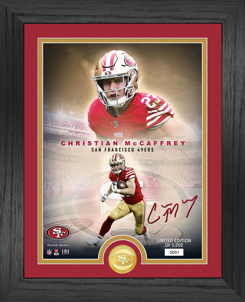 Highland Mint Christian McCaffrey Legends Bronze Coin Photo Mint - Limited Edition /5,000
