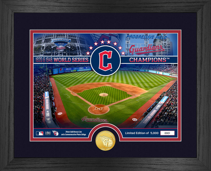 Highland Mint Cleveland Guardians World Series Bronze Coin Stadium Photo Mint - Limited Edition /5000
