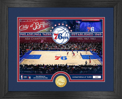 Highland Mint Philadelphia 76ers Bronze Coin Court Photo Mint - Limited Edition /5,000