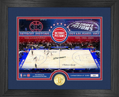 Highland Mint Detroit Pistons Bronze Coin Court Photo Mint - Limited Edition /5,000