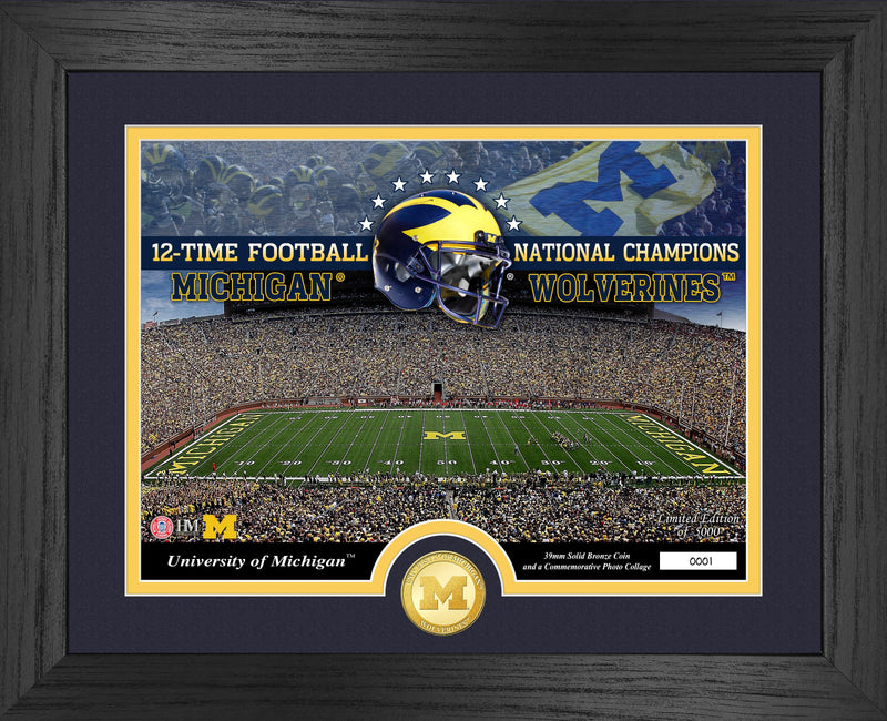 Highland Mint University of Michigan Bronze Coin Stadium Photo Mint - Limited Edition /5,000