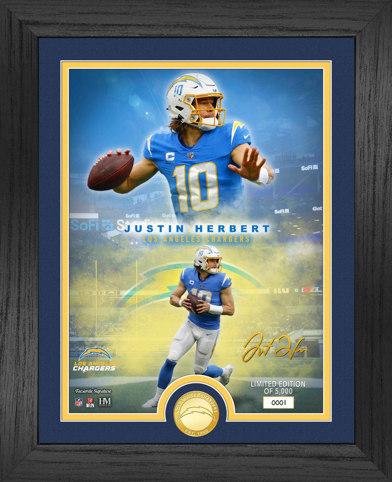 Highland Mint Justin Herbert NFL Legends Bronze Coin Photo Mint - Limited Edition /5000