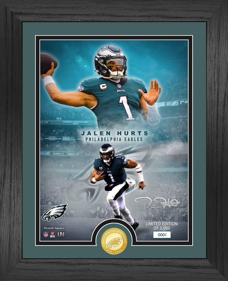Highland Mint Jalen Hurts Philadelphia Eagles Bronze Coin Photo Mint - Limited Edition /5,000