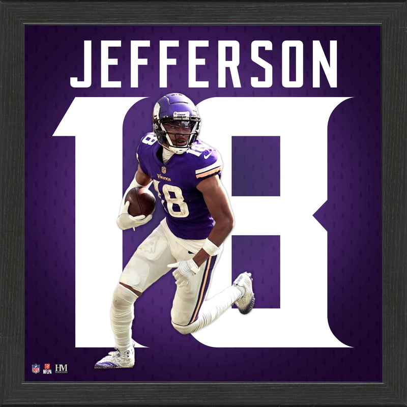 Highland Mint Justin Jefferson NFL Impact Jersey Frame