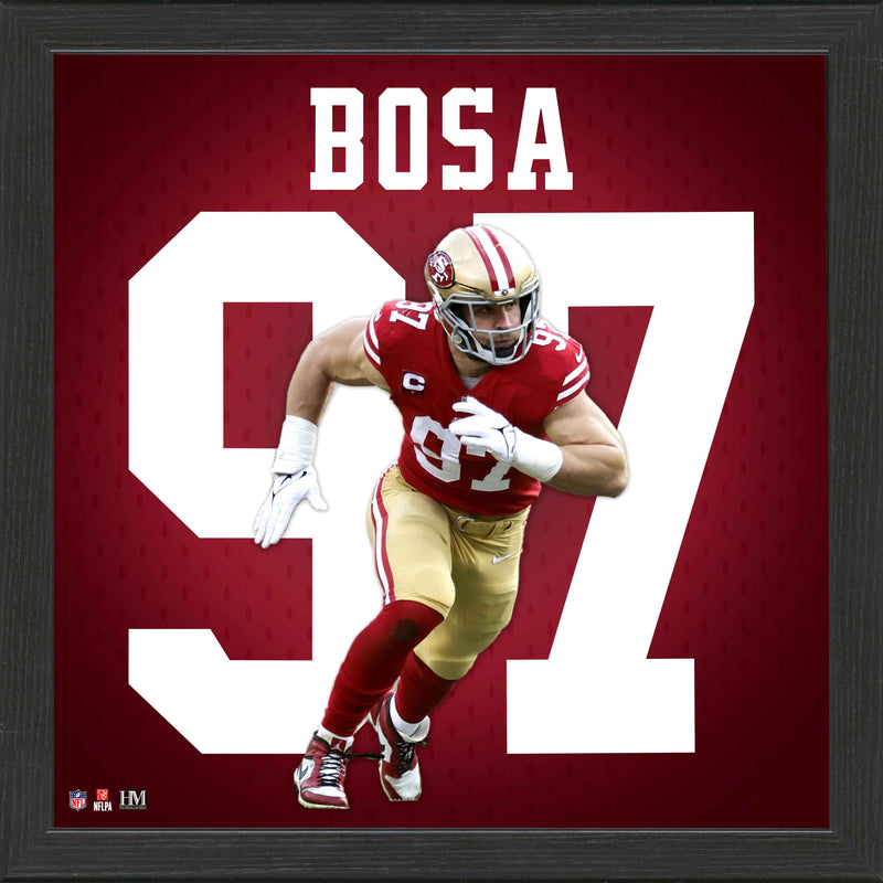 Highland Mint Nick Bosa San Francisco 49ers NFL Impact Jersey Frame