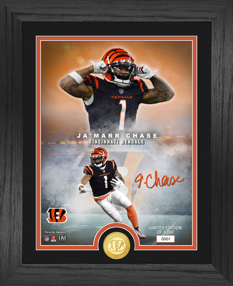 Highland Mint Ja'Marr Chase Cincinnati Bengals Bronze Coin Photo Mint - Limited Edition /5000