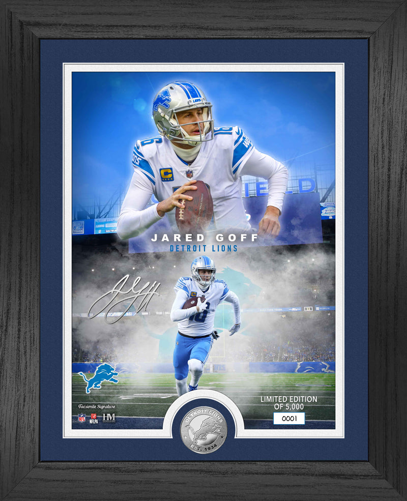 Highland Mint Jared Goff Detroit Lions NFL Legends Bronze Coin Photo Mint - Limited Edition /5,000