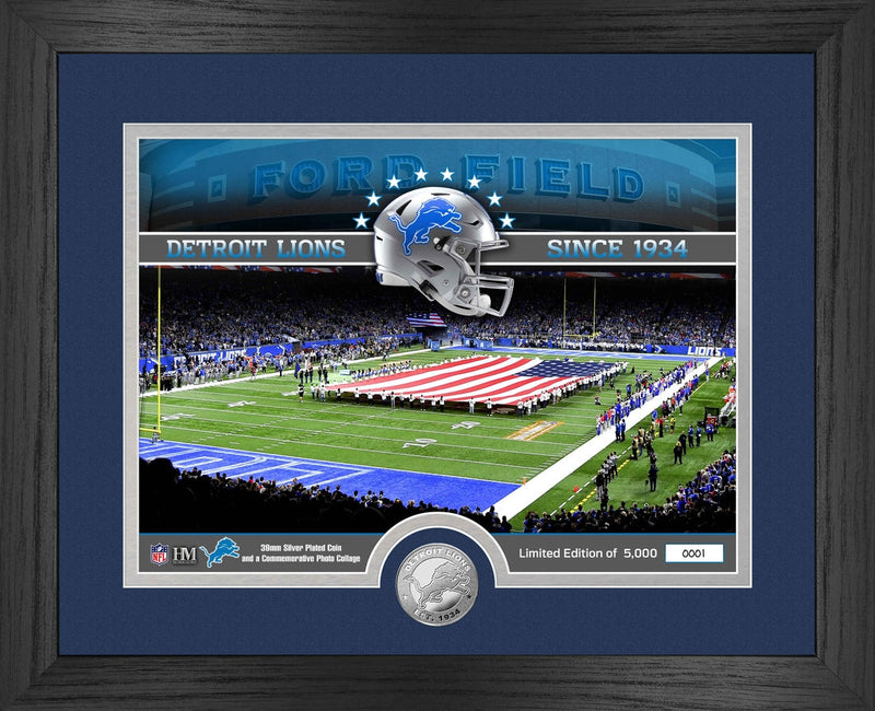 Highland Mint Detroit Lions NFL Stadium Silver Coin Photo Mint - Limited Edition /5000