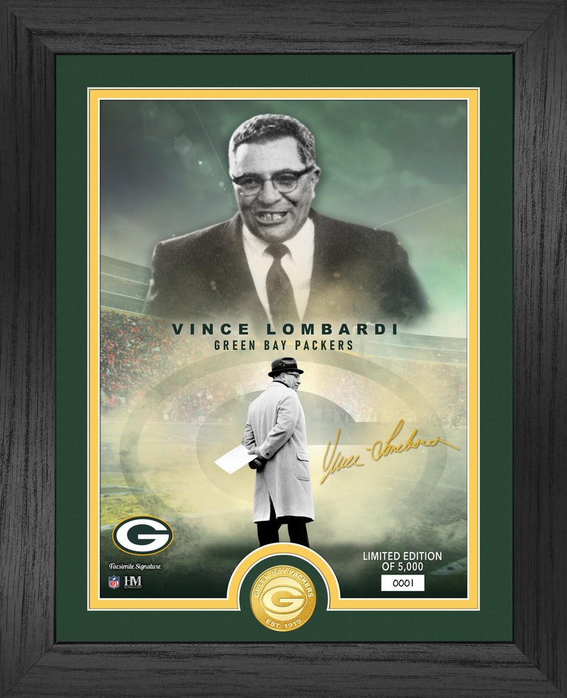 Highland Mint Vince Lombardi Green Bay Packers Bronze Coin Photo Mint - Limited Edition /5,000