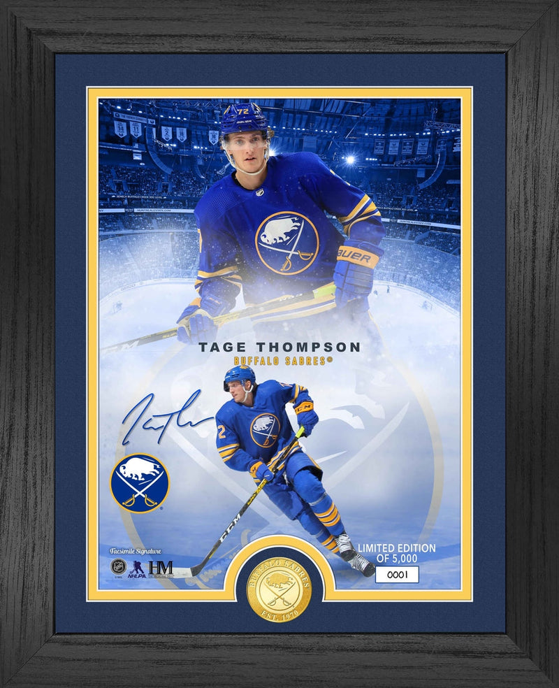Highland Mint Buffalo Sabres Tage Thompson Bronze Coin Photo Mint - Limited Edition /5,000