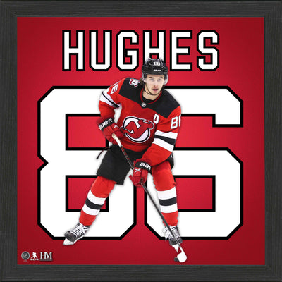 Highland Mint Jack Hughes New Jersey Devils Impact Jersey Frame - 13x13