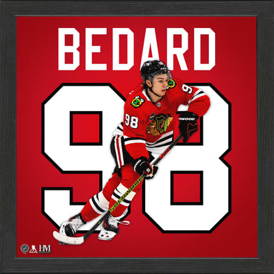 Highland Mint Connor Bedard Chicago Blackhawks Impact Jersey Frame - 13x13