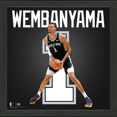 Highland Mint Victor Wembanyama San Antonio Spurs Impact Jersey Frame