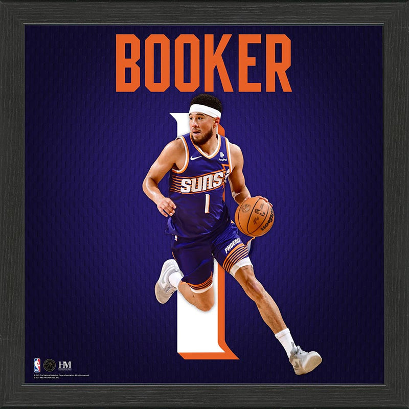 Highland Mint Devin Booker Phoenix Suns IMPACT Jersey Frame - 13x13