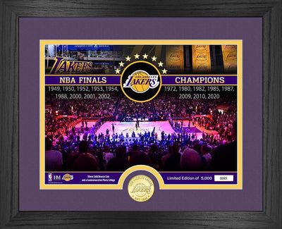 Highland Mint Los Angeles Lakers 17-Time Champions Bronze Coin Court Photo Mint - Limited Edition /5,000