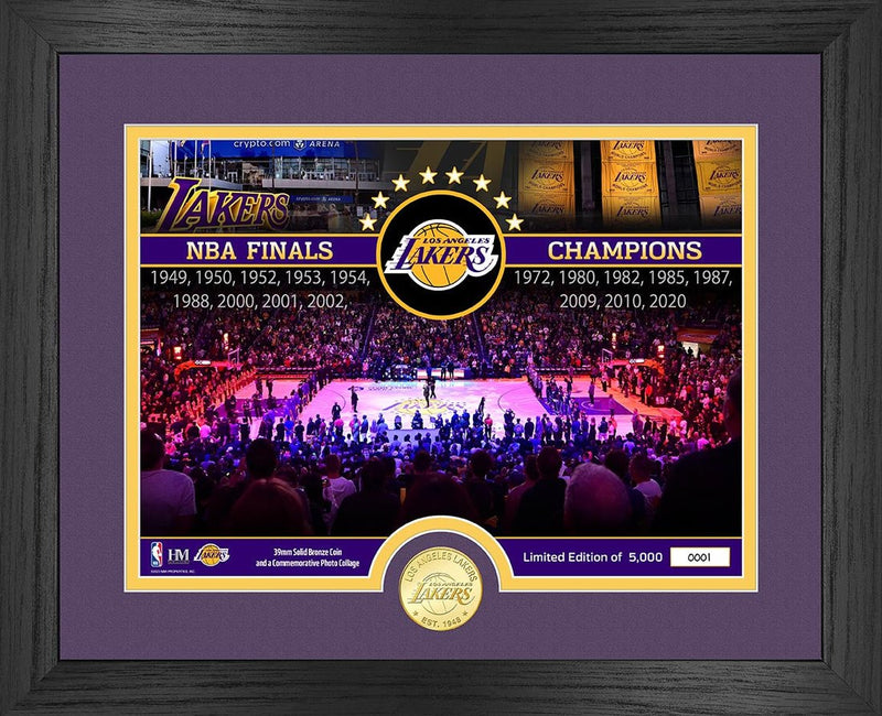 Highland Mint Los Angeles Lakers 17-Time Champions Bronze Coin Court Photo Mint - Limited Edition /5,000