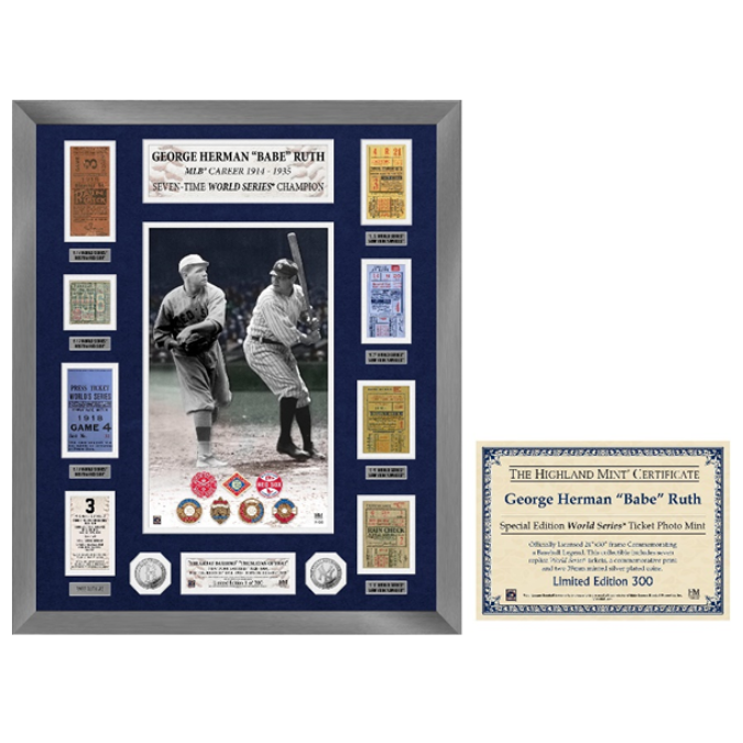 Highland Mint Babe Ruth 7x World Series Champion Silver Coin Photo Mint - Special Edition
