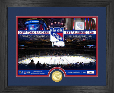 Highland Mint New York Rangers 4-Time Stanley Cup Champions Bronze Coin Photo Mint - Limited Edition /5,000