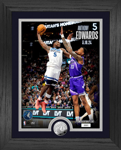 Highland Mint Anthony Edwards Poster Dunk Silver Coin Photo Mint - Limited Edition /2024