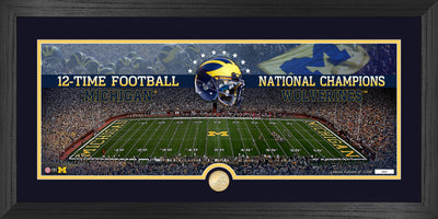 University of Michigan Deluxe Panoramic Stadium Bronze Coin Photo Mint