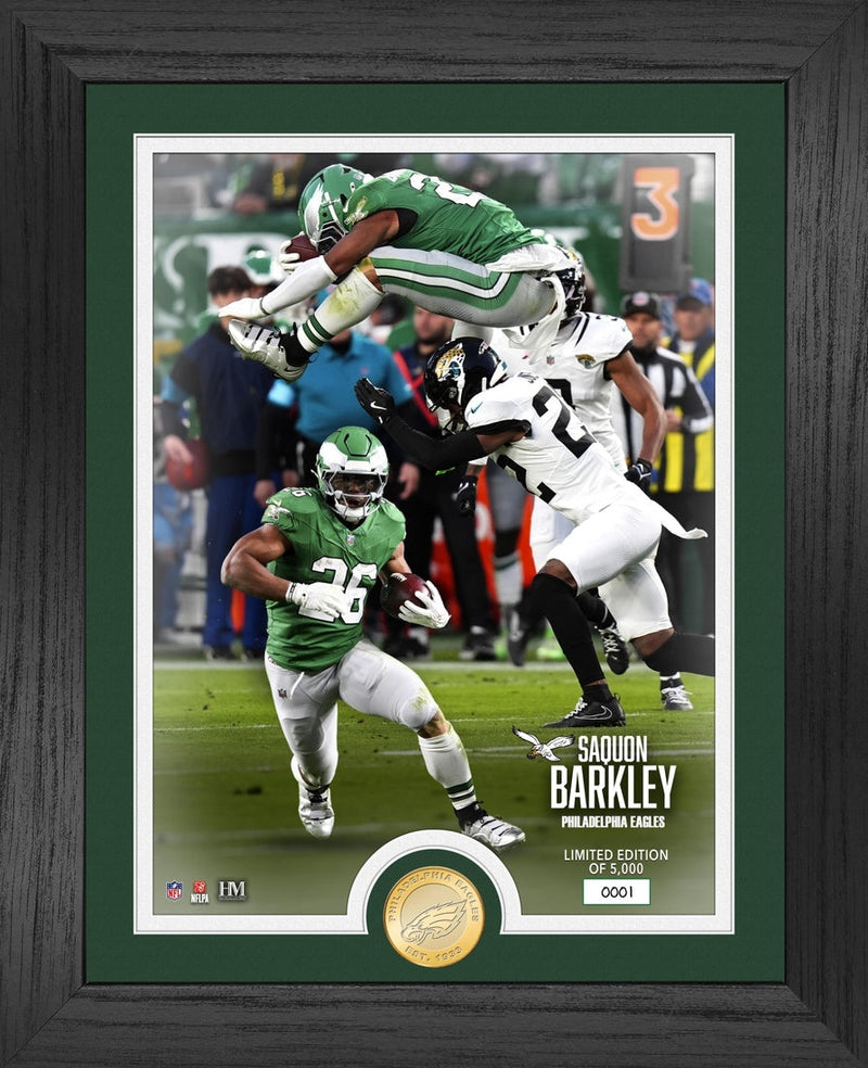 Highland Mint Saquon Barkley Week 9 2024 Leap Bronze Coin Photo Mint - Limited Edition /5,000